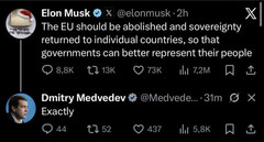 reactia-lui-dmitri-medvedev,-dupa-ce-elon-musk-a-cerut-„abolirea”-uniunii-europene.-i-a-comentat-pe-x reactia-lui-dmitri-medvedev,-dupa-ce-elon-musk-a-cerut-„abolirea”-uniunii-europene.-i-a-comentat-pe-x