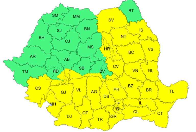 harta-cod-galben-de-ploi-si-ninsori-in-aproape-jumatate-de-tara.-capitala,-sub-avertizare-pana-luni-dimineata