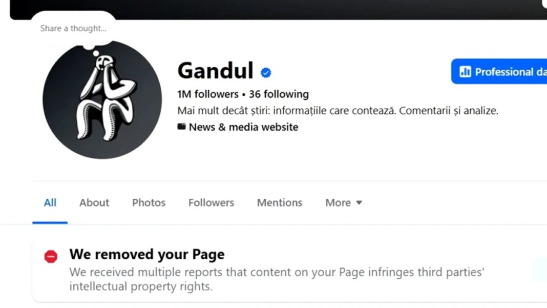 gandul-acuza-un-asalt-asupra-publicatiei:-facebook-a-inchis-pagina-ziarului-cu-1-milion-de-urmaritori