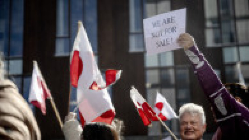 Manifestație împotriva noului consulat american din Nuuk, Groenlanda, joi, 21 mai 2026. Foto: Profimedia | Poza 2 din 6