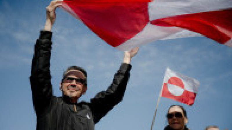 Manifestație împotriva noului consulat american din Nuuk, Groenlanda, joi, 21 mai 2026. Foto: Profimedia | Poza 4 din 6